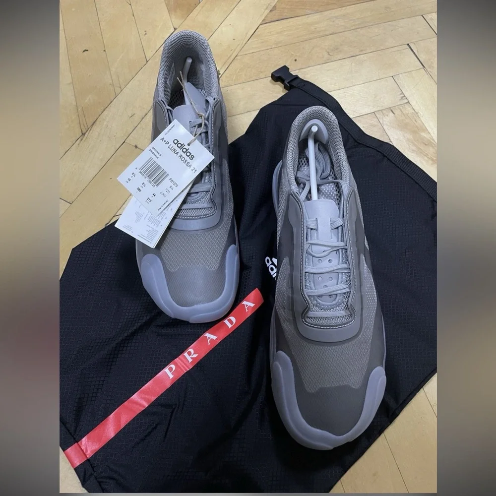 NWT A+P Luna Rossa 21 Adidas x Prada Sneakers in Gunmetal Grey, Size US 5 - Picture 5 of 14